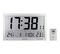 Eurochron EFWU Jumbo 102 radiopiloté(e) Horloge murale 370 mm x 230 mm x 30 mm argent