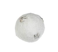 EUROCINSA Ref.27121 Boule Pendentif Blanche en rotin Brillant avec incrustations de Pommes de pin 15 cm 6 pièces, 15 cm