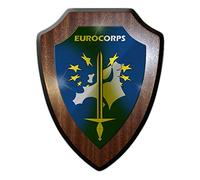 Eurocorps OTAN Bundeswehr insigne armoiries de l'Allemagne la France Belgique l'Espagne le Luxembourg Strasbourg emblème Unité armoiries Panneau # 19998