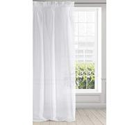 Eurofirany ARGEA Voilage à Galon Fronceur-1 pièce. Semi-Transparent Rideau, Draperies, Décorations d'intérieur de Fenêtre de Salon, Chambre, Cuisine, Polyester, Blanc, 140x270 cm