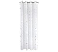 Eurofirany Benay Rideau Lisse œillets 140 x 250 cm cœurs Transparents de qualité supérieure pour Chambre à Coucher Salon, Polyester, Blanc, 140X250