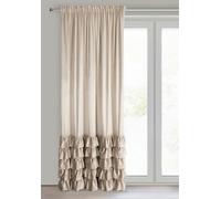 Eurofirany Carli Rideau en Velours, avec Galon fronceur, 1 pièce, Opaque, occultant, Exclusif pour Salon, Chambre à Coucher, 140 x 270 cm, Beige