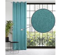 Eurofirany Carlo Rideau Occultant Extra Long avec Œillets - 1 Unité, Lourd 340 g/m², Rideau Isolant Thermique, Opaque, Assombrissant, Chambre, Salon, 135x250 cm, Turquoise