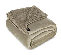 Eurofirany Couverture Polaire Teddy - Couverture chauffante - Couverture de Fauteuil - Couvre-lit Doux - Couverture d'hiver - Beige - 70 x 160 cm