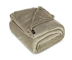 Eurofirany Couverture Polaire Teddy - Couverture chauffante - Couverture de Fauteuil - Couvre-lit Doux - Couverture d'hiver - Beige - 70 x 160 cm