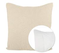 Eurofirany DESIGN91 Lot de 2 Housses de Coussin Beiges, crèmes, matelassées, Bicolores, pour Chambre à Coucher, Salon, 40 x 40 cm, 2