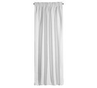 Eurofirany Design91 Rideau occultant Lisse, avec Galon fronceur, Doux, Moderne, Simple, pour Chambre à Coucher, Chambre d'enfant, Salon, Blanc, 135 x 270 cm