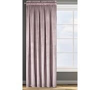 Design91 Eurofirany Rosa Rideau en Velours Doux Uni Opaque avec Galon Fronceur - 1 Unité, Moelleux, Panneau Drapé, Classique, Élégant, Salon, Chambre, 200 g/m², 135x300 cm, Vieux Rose