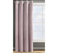 Design91 Eurofirany Rosa Rideau en Velours Doux Uni Opaque avec Oeillets - 1 Unité, Moelleux, Panneau Drapé, Classique, Élégant, Salon, Chambre, 200 g/m², 140x250 cm, Vieux Rose