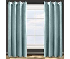 Eurofirany Design91 Rosa Rideau en Velours Doux Uni Opaque avec Oeillets - 1 Unité, Moelleux, Panneau Drapé, Classique, Élégant, Salon, Chambre, 200 g/m², 140x250 cm, Vert Océan