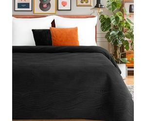 Eurofirany Élégant couvre-lit matelassé Velvet 2 - Noir - 220 x 240 cm