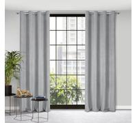 Eurofirany Eliza Rideau Structurel en Velours avec Œillets - 1 Pièce, Rideau en Velours Thermique Isolant, Opaque, Occultant, pour Chambre, Salon, 140x250 cm, Argenté