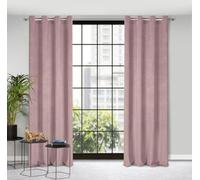 Eurofirany Eliza Rideau Structurel en Velours avec Œillets - 1 Pièce, Rideau en Velours Thermique Isolant, Opaque, Occultant, pour Chambre, Salon, 140x250 cm, Poudre Rose