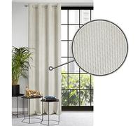 Eurofirany Eliza Rideau Structurel en Velours avec Œillets - 1 Pièce, Rideau en Velours Thermique Isolant, Opaque, Occultant, pour Chambre, Salon, 140x250 cm, Beige