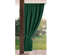 Eurofirany Garden Rideau Extérieur avec Passe Tringle - 1 pc. Rideau Imperméable, Coupe-Vent, Rideau pour Pergola, Cabanon Jardin Exterieur, Gazebo, Terrasse, Pavillon, 155x200 cm, Vert Foncé