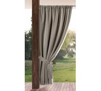 Eurofirany Garden Rideau Extérieur avec Passe Tringle - 1 pc. Rideau Imperméable, Coupe-Vent, Rideau pour Pergola, Cabanon Jardin Exterieur, Gazebo, Terrasse, Pavillon, 155x200 cm, Cappuccino