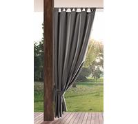 Eurofirany Garden Rideau Extérieur avec Onglet en Haut - 1 pc. Rideau Imperméable, Coupe-Vent, Fermeture Velcro, Rideau pour Pergola, Gazebo, Terrasse, Pavillon, 155x200 cm, Gris Foncé
