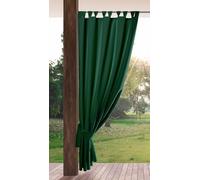 Eurofirany Garden Rideau Extérieur avec Onglet en Haut - 1 pc. Rideau Imperméable, Coupe-Vent, Fermeture Velcro, Rideau pour Pergola, Gazebo, Terrasse, Pavillon, 155x220 cm, Vert Foncé