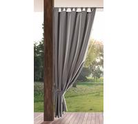 Eurofirany Garden Rideau Extérieur avec Onglet en Haut - 1 pc. Rideau Imperméable, Coupe-Vent, Fermeture Velcro, Rideau pour Pergola, Gazebo, Terrasse, Pavillon, 155x260 cm, Gris Foncé