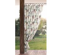 Eurofirany Garden Rideau Extérieur avec Onglet en Haut - 1 pc. Rideau Imperméable, Coupe-Vent, Fermeture Velcro, Rideau pour Pergola, Gazebo, Terrasse, Pavillon, 155x240 cm, Imprimé Gris