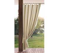 Eurofirany Garden Rideau Extérieur avec Onglet en Haut - 1 pc. Rideau Imperméable, Coupe-Vent, Fermeture Velcro, Rideau pour Pergola, Gazebo, Terrasse, Pavillon, 155x240 cm, Beige Clair