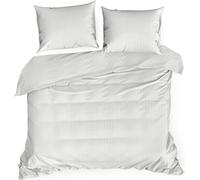 Eurofirany Garniture de lit Satin VERA blanc 140x200 cm 2 PIECES : avec 1x taie d'oreiller 70x80 cm