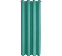 Eurofirany Logan Rideau Occultant Extra Long - 1 Unité, Oeillets, Blocage de la Lumière, Assombrissement de la pièce, Chambre à Coucher, Salon, 135x250 cm, Turquoise Foncé
