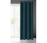 Eurofirany Logan Rideau Occultant Extra Long - 1 Unité, Oeillets, Blocage de la Lumière, Assombrissement de la pièce, Chambre à Coucher, Salon, 135x250 cm, Bleu Pétrole