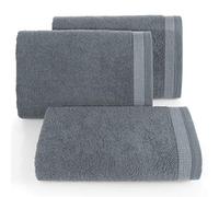 Eurofirany Lot de 3 Serviettes de Toilette en Coton Doux Motif Vagues Gris 70 x 140 cm