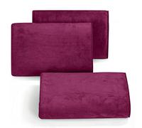 Eurofirany Lot de 6 Serviettes de Plage en Microfibre - Séchage Rapide - Doux - Uni - Oeko-Tex - Polyester - Rouge (Amarante) - 30 x 30 cm (X6)