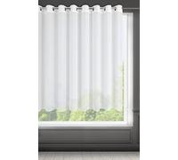 Eurofirany Lucy Voile, Rideau Transparent avec Oeillets-1 unité, Chambre, Salon, Cuisine, Polyester, Blanc, 300x160 cm