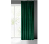 Eurofirany Madlen Rideau en Velours, avec Galon plissé, 1 pièce, Doux, élégant, Lisse, uni, Moderne, Classique, pour Salon, Chambre à Coucher, 140 x 300 cm, Vert