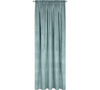 Eurofirany Rideau en Velours avec Ruban Fronceur - 1 Panneau, Traitement de Fenêtre Occultant, Rideaux pour Chambre, Cuisine, Salon, Super Doux, 140x270 cm, Turquoise