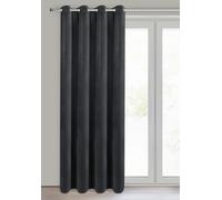 Eurofirany Nita Rideau Occultant en Velours, 100% Opaque et Isolant Thermique, Rideau à Œillets pour Chambre et Salon, 140x250 cm - Noir