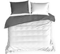 Eurofirany Parure de lit NOVA3 blanc acier gris clair gris 140x200 cm 2 PIECES : avec 1x taie d'oreiller 70x80 cm