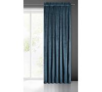 Eurofirany Pierre Rideau en Velours avec Galon Fronceur - 1 pièce. Rideau Occultant Thermiques, Rideau Opaque pour Chambre Salon Salle à Manger, Densité 215 g/m², 140x300 cm, Bleu Marine