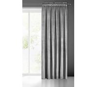 Eurofirany Pierre Rideau en Velours avec Galon Fronceur - 1 pièce. Rideau Occultant Thermiques, Rideau Opaque pour Chambre Salon Salle à Manger, Densité 215 g/m², 140x300 cm, Gris