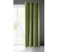 Eurofirany Pierre Velours avec Oeillets-1 pièce Occultant Thermiques, Rideau Opaque pour Chambre Salon Salle à Manger, Densité 215 g, Olive Foncé, 140x250 cm