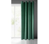 Eurofirany Pierre Rideau en Velours avec Oeillets - 1 pièce. Rideau Occultant Thermiques, Rideau Opaque pour Chambre Salon Salle à Manger, Densité 215 g/m², 140x250 cm, Vert Foncé