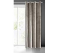 Eurofirany Pierre Velours avec Oeillets-1 pièce Occultant Thermiques, Rideau Opaque pour Chambre Salon Salle à Manger, Densité 215 g/m², Dentelle, Beige Foncé, 140x250 cm