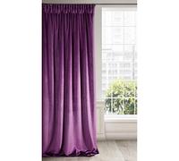 Eurofirany RIA Rideau en Velours Doux avec Galon Fronceur - 1 pièce élégant de qualité supérieure pour Chambre à Coucher, Salon, Velvet, 140x270cm, Mauve Foncé