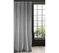 Eurofirany RIA Rideau en Velours Doux avec Oeillets - 1 pièce élégant de qualité supérieure pour Chambre à Coucher, Salon, Velvet, 140x250cm, Gris Acier