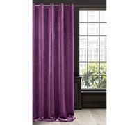 Eurofirany RIA Rideau en Velours Doux avec Oeillets - 1 pièce élégant de qualité supérieure pour Chambre à Coucher, Salon, Velvet, 140x250cm, Mauve Foncé