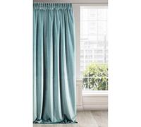 Eurofirany Ria Rideau en Velours Doux avec Galon Fronceur-1 pièce élégant de qualité supérieure pour Chambre à Coucher, Salon, Velvet, Tissu, Vert Océan, 140 x 270cm