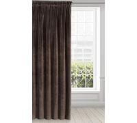 Eurofirany Ria Rideau en Velours Doux-1 pièce élégant de qualité supérieure pour Chambre à Coucher, Salon, Velvet, Marron, 140 x 270cm