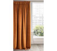 Eurofirany Ria Rideau en Velours Doux-1 pièce élégant de qualité supérieure pour Chambre à Coucher, Salon, Velvet, Tissu, Brun Roux, 140 x 270cm