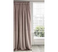 Eurofirany Ria Rideau en Velours Doux avec Galon Fronceur-1 pièce élégant de qualité supérieure pour Chambre à Coucher, Salon, Velvet, Tissu, Poudre, 140 x 270cm