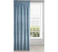 Eurofirany Ria Rideau en Velours Doux-1 pièce élégant de qualité supérieure pour Chambre à Coucher, Salon, Velvet, Polyester, Bleu, 140 x 270cm