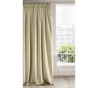Eurofirany Ria Rideau en Velours Doux-1 pièce élégant de qualité supérieure pour Chambre à Coucher, Salon, Velvet, Polyester, Beige, 140 x 270cm