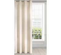 Eurofirany Ria Rideau en Velours Doux avec Oeillets-1 pièce élégant de qualité supérieure pour Chambre à Coucher, Salon, Velvet, Beige Clair, 140 x 250cm